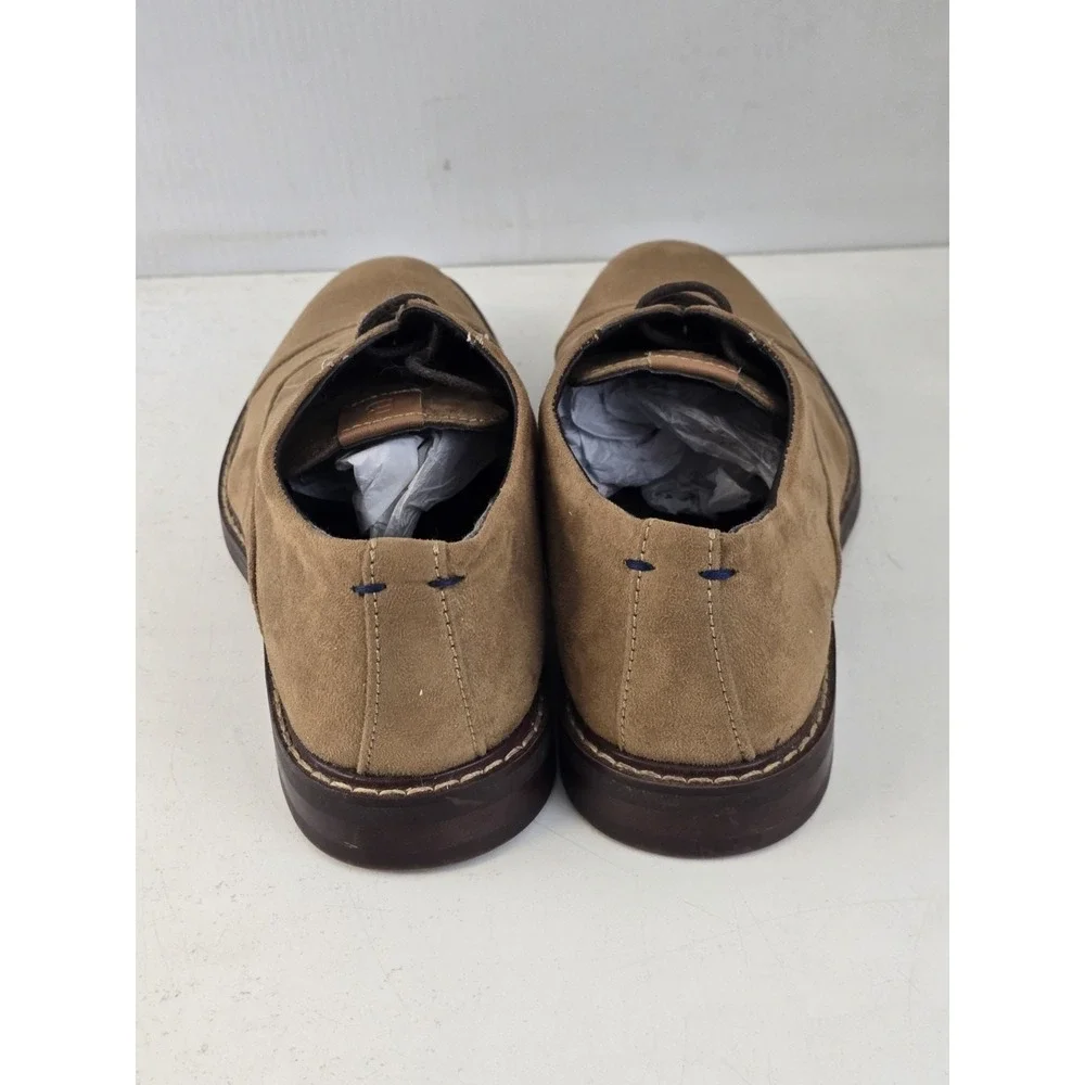 Bench Mark Lace-up‎ Cap Toe Oxford Dress Shoe Brown Suede Tan Mens Size 8.5M